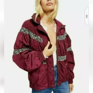 FREE PEOPLE Women's On My Mind  Bomber Jacket (Mulberry) Size Small $198